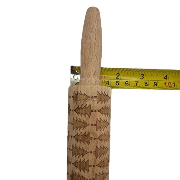 Mini Wood Christmas Tree embossing rolling pin for cookies - Picture 6 of 7